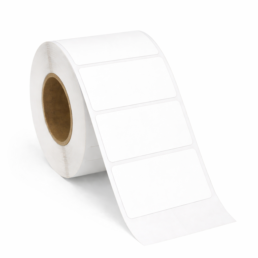 2" X 1" White TT Label No-Perf